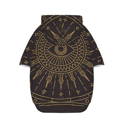 Sun All Seeing Eye Print Dog Zip Up Hoodie
