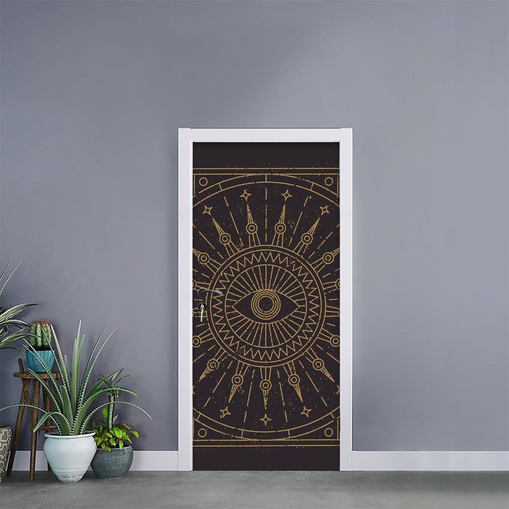 Sun All Seeing Eye Print Door Sticker