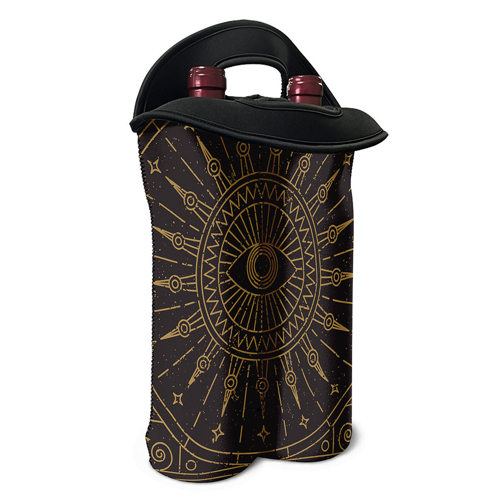 Sun All Seeing Eye Print Double Neoprene Wine Tote