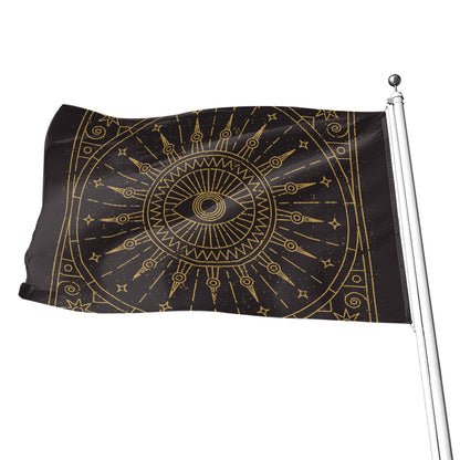 Sun All Seeing Eye Print Flag