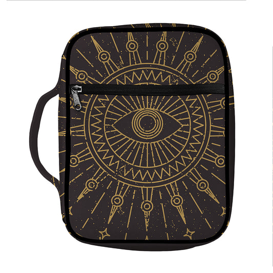 Sun All Seeing Eye Print Front Pocket Bible Bag