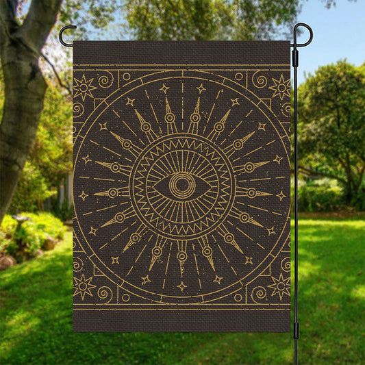 Sun All Seeing Eye Print Garden Flag