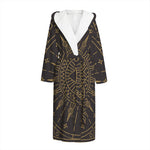 Sun All Seeing Eye Print Hooded Bathrobe