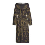 Sun All Seeing Eye Print Hooded Bathrobe