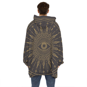 Sun All Seeing Eye Print Hoodie Blanket