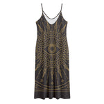 Sun All Seeing Eye Print Jersey Midi Cami Dress