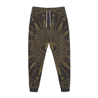 Sun All Seeing Eye Print Jogger Pants
