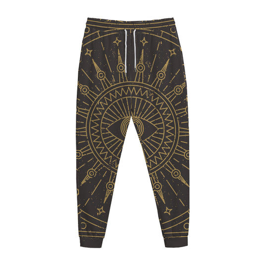 Sun All Seeing Eye Print Jogger Pants