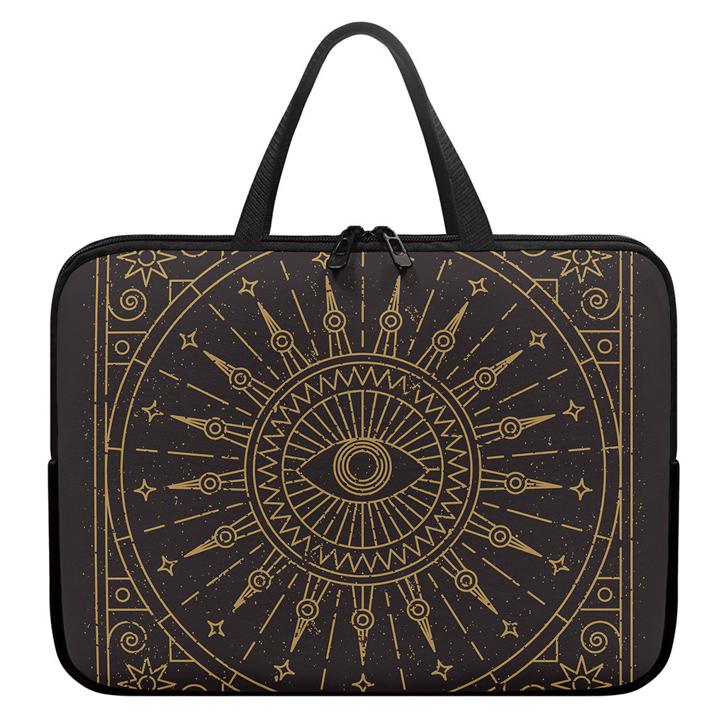 Sun All Seeing Eye Print Laptop Sleeve With Handle