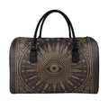 Sun All Seeing Eye Print Leather Duffel Bag