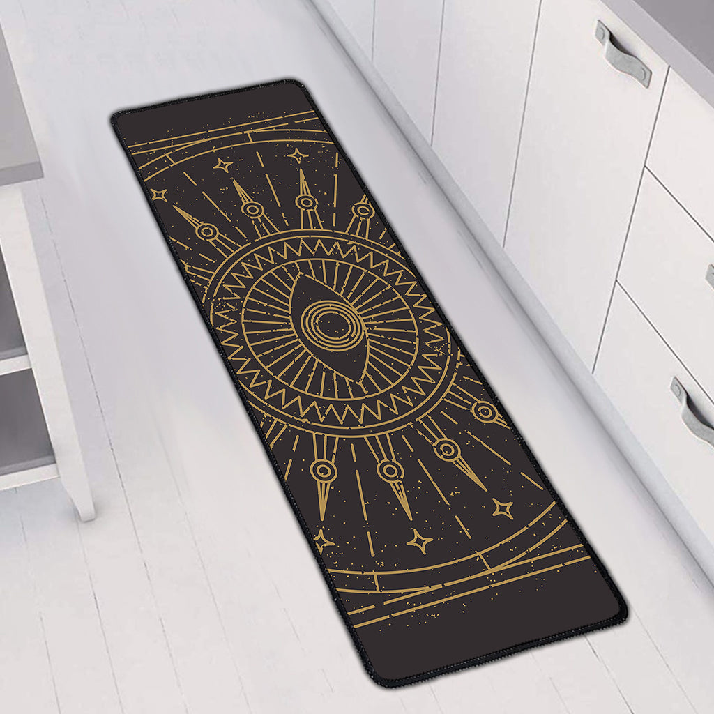 Sun All Seeing Eye Print Long Kitchen Mat