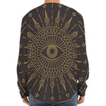 Sun All Seeing Eye Print Long Sleeve Baseball Jersey