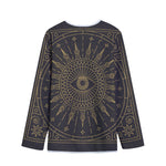 Sun All Seeing Eye Print Long Sleeve Short Coat