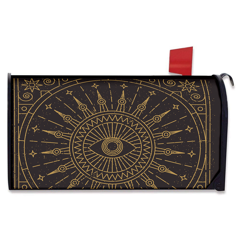 Sun All Seeing Eye Print Mailbox Cover