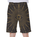 Sun All Seeing Eye Print Men's Beach Shorts