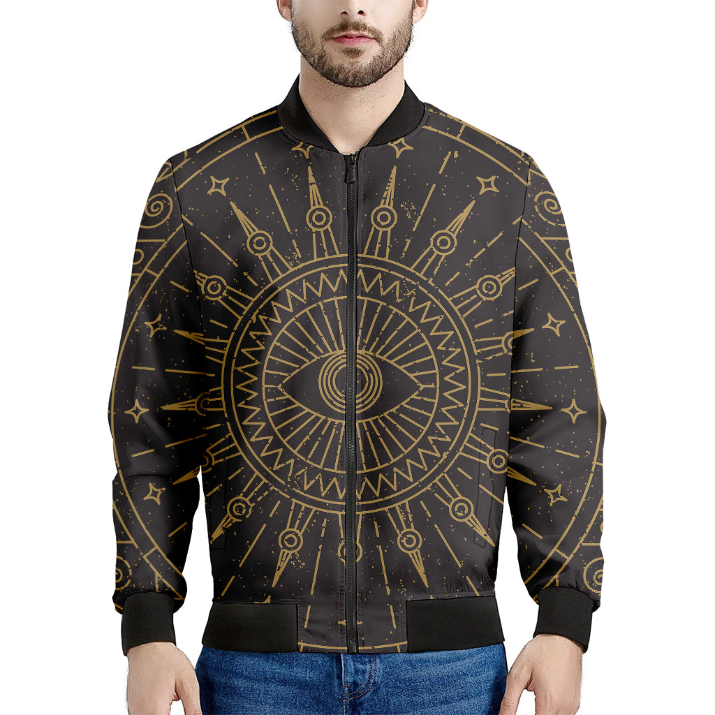 Sun All Seeing Eye Print Men's Bomber Jacket