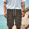 Sun All Seeing Eye Print Men's Cargo Shorts