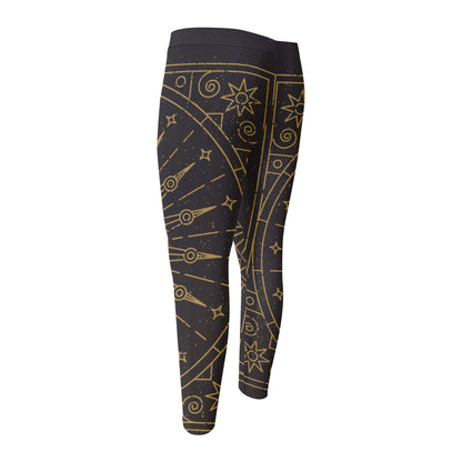 Sun All Seeing Eye Print Men's Compression Pants