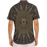 Sun All Seeing Eye Print Men's Deep V-Neck Shirt