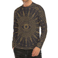 Sun All Seeing Eye Print Men's Long Sleeve Rash Guard