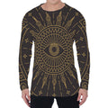 Sun All Seeing Eye Print Men's Long Sleeve T-Shirt