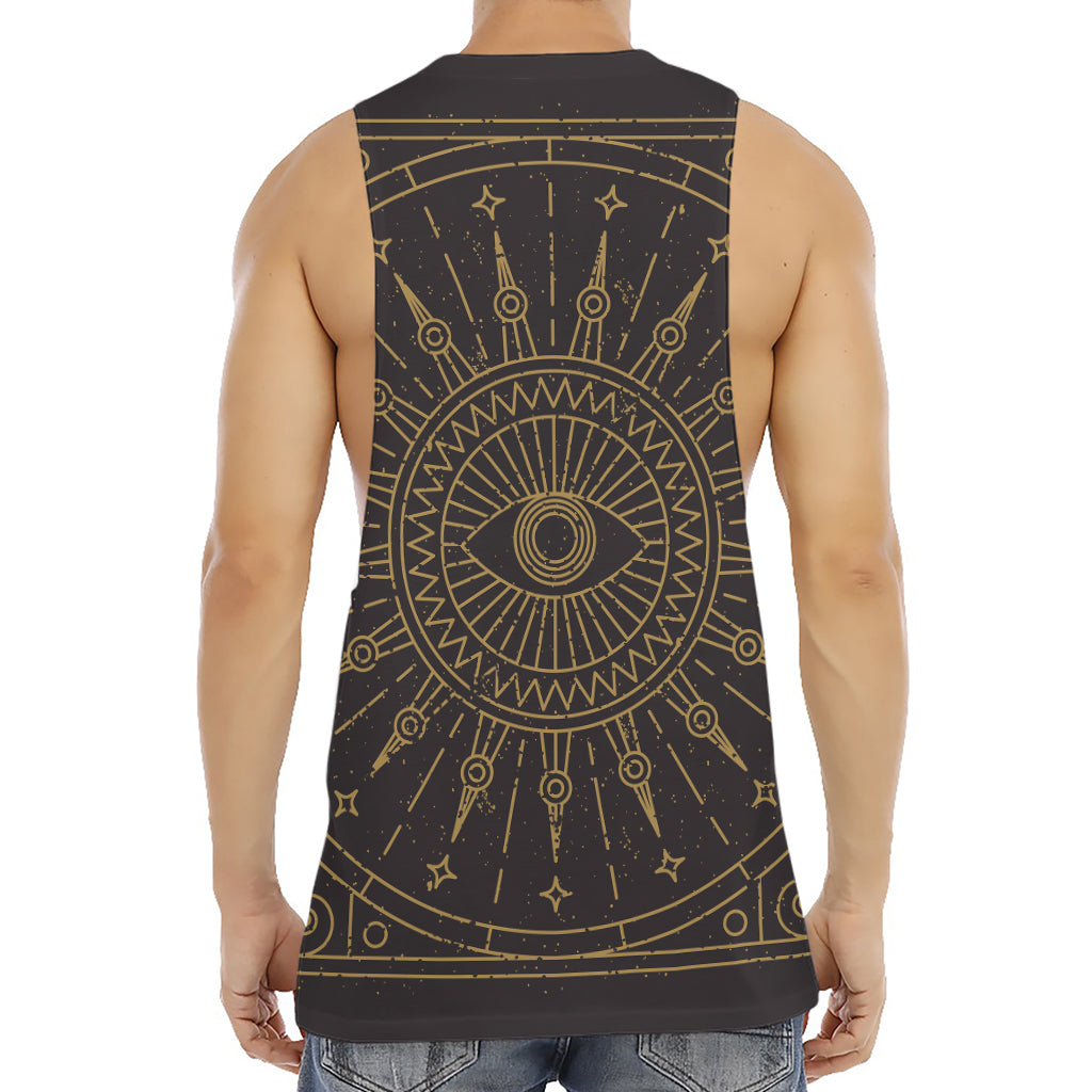 Sun All Seeing Eye Print Men's Muscle Tank Top