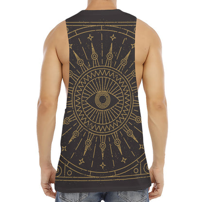 Sun All Seeing Eye Print Men's Muscle Tank Top