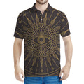 Sun All Seeing Eye Print Men's Polo Shirt