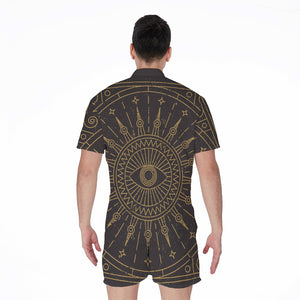 Sun All Seeing Eye Print Men's Rompers