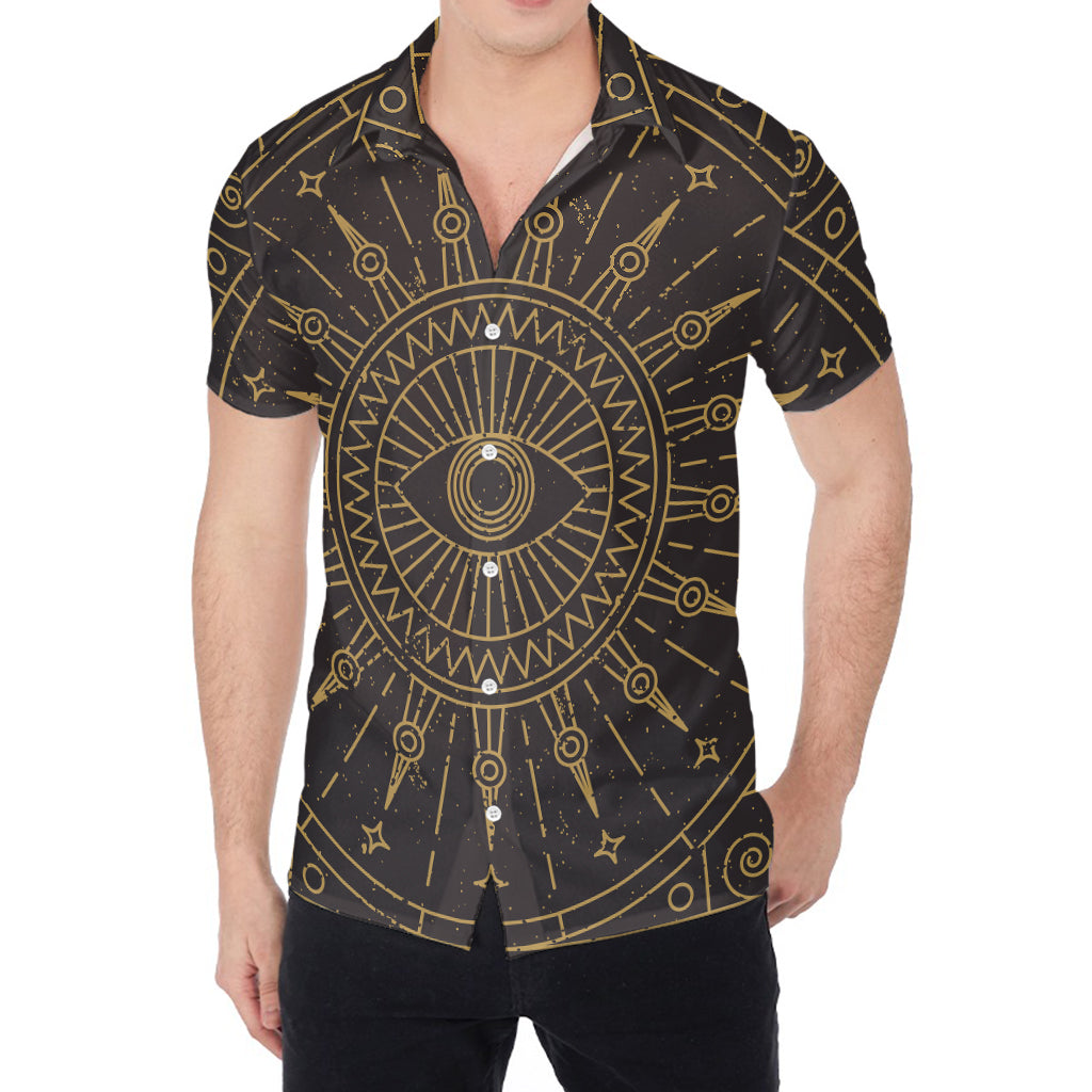 Sun All Seeing Eye Print Men's Shirt