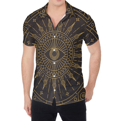 Sun All Seeing Eye Print Men's Shirt