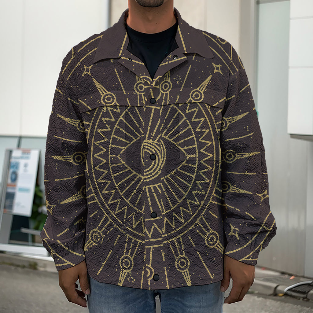 Sun All Seeing Eye Print Men's Shirt Jacket