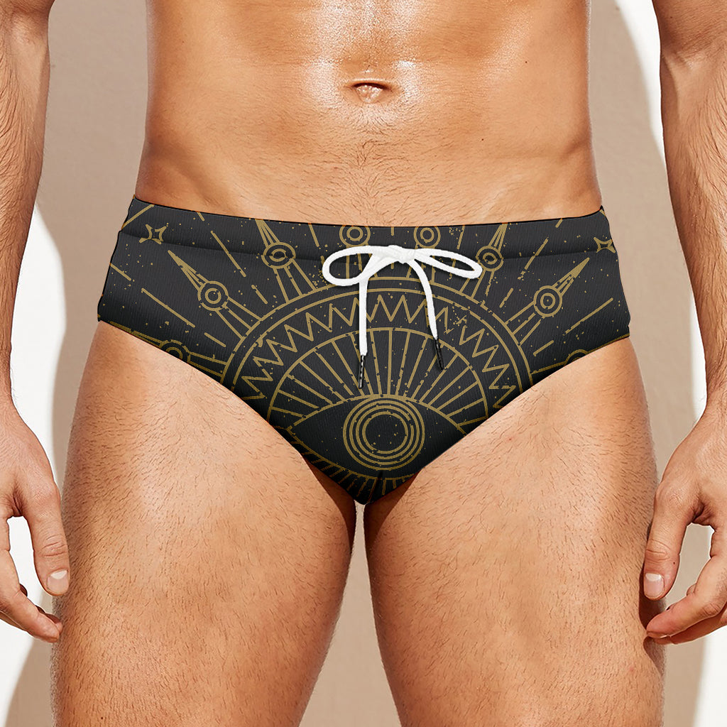 Sun All Seeing Eye Print Men's Swim Briefs