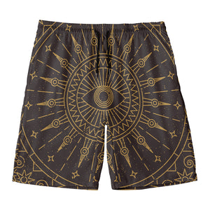 Sun All Seeing Eye Print Men's Swim Trunks