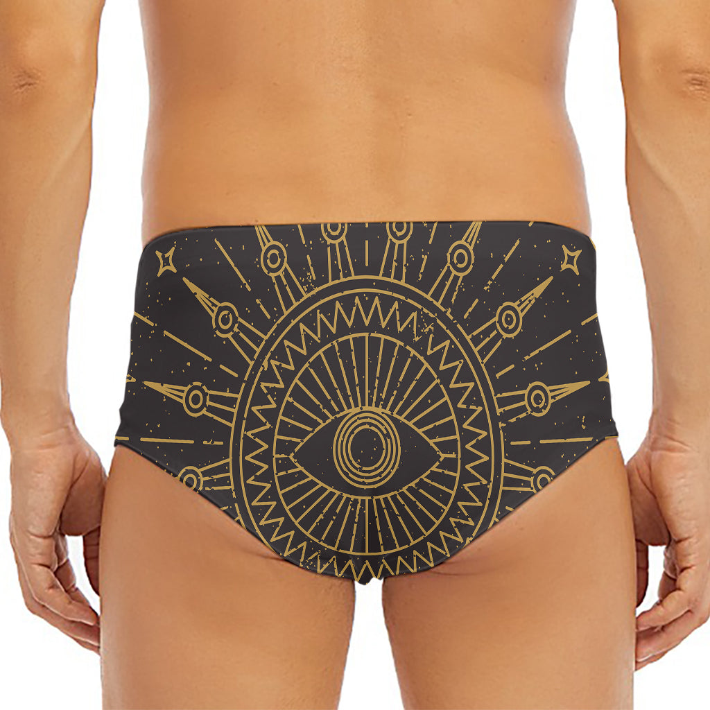 Sun All Seeing Eye Print Men's Triangle Swim Briefs