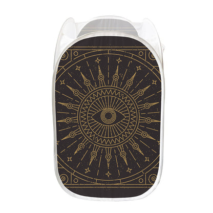 Sun All Seeing Eye Print Mesh Laundry Hamper