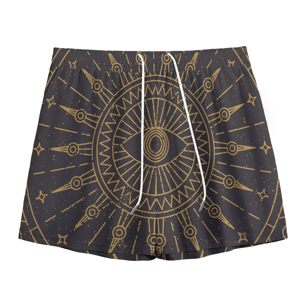 Sun All Seeing Eye Print Mesh Shorts