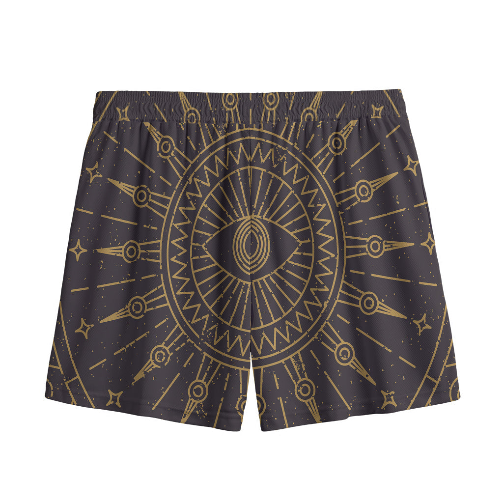 Sun All Seeing Eye Print Mesh Shorts