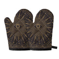 Sun All Seeing Eye Print Oven Mitts
