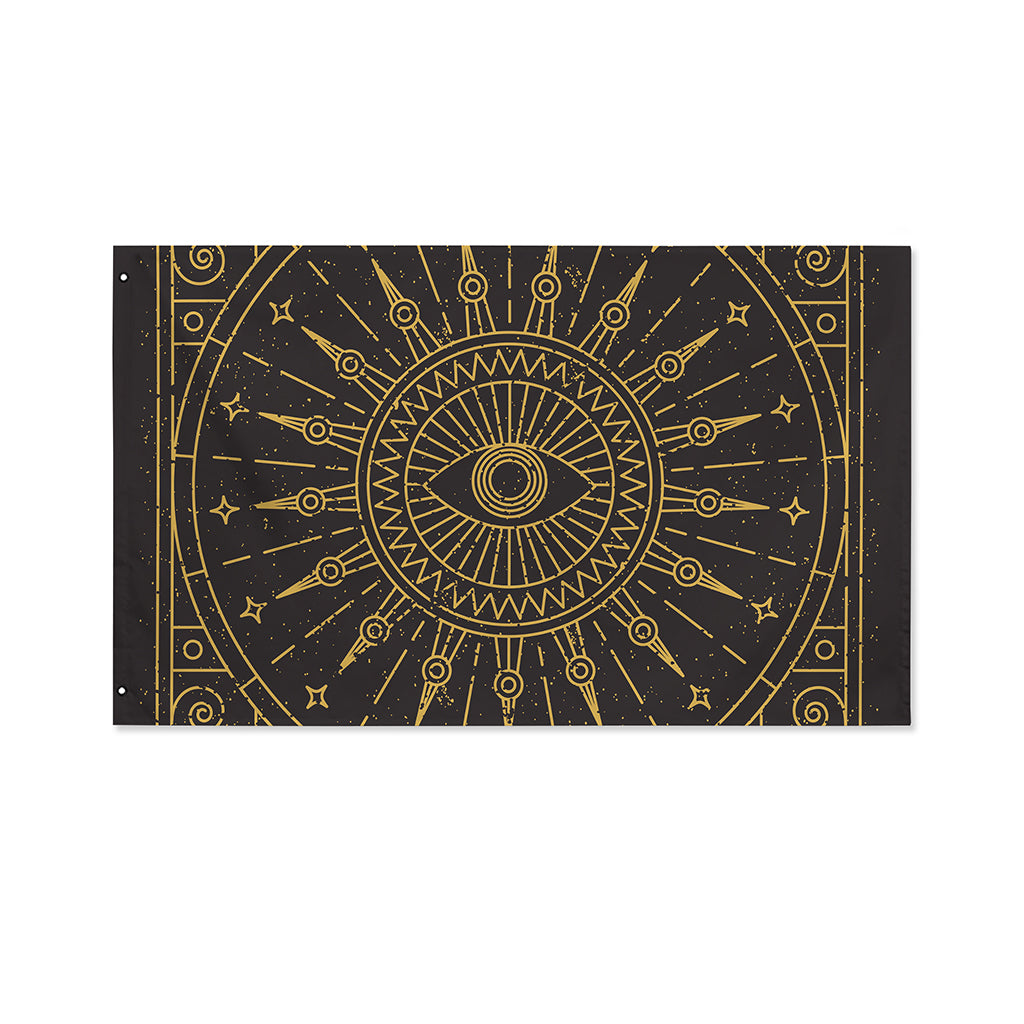 Sun All Seeing Eye Print Polyester Flag