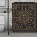 Sun All Seeing Eye Print Polyester Shower Curtain