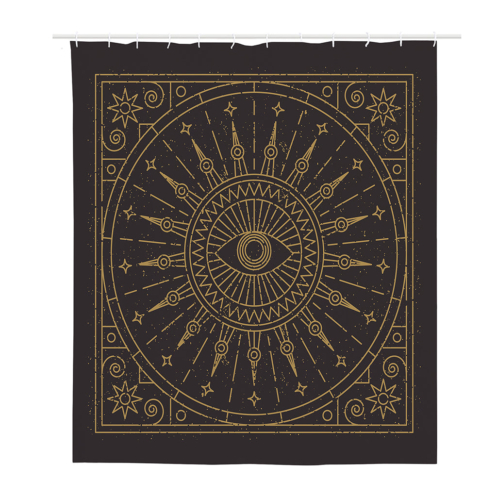 Sun All Seeing Eye Print Polyester Shower Curtain