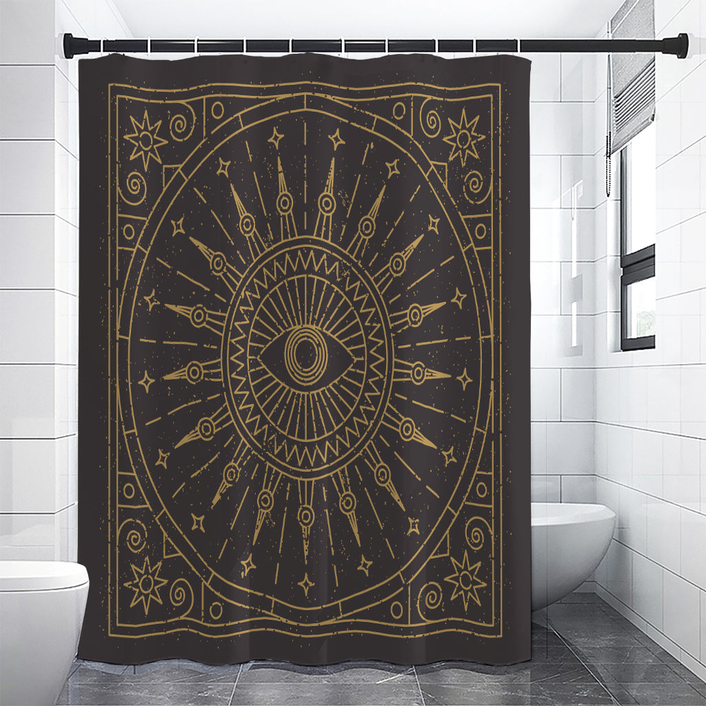 Sun All Seeing Eye Print Premium Shower Curtain