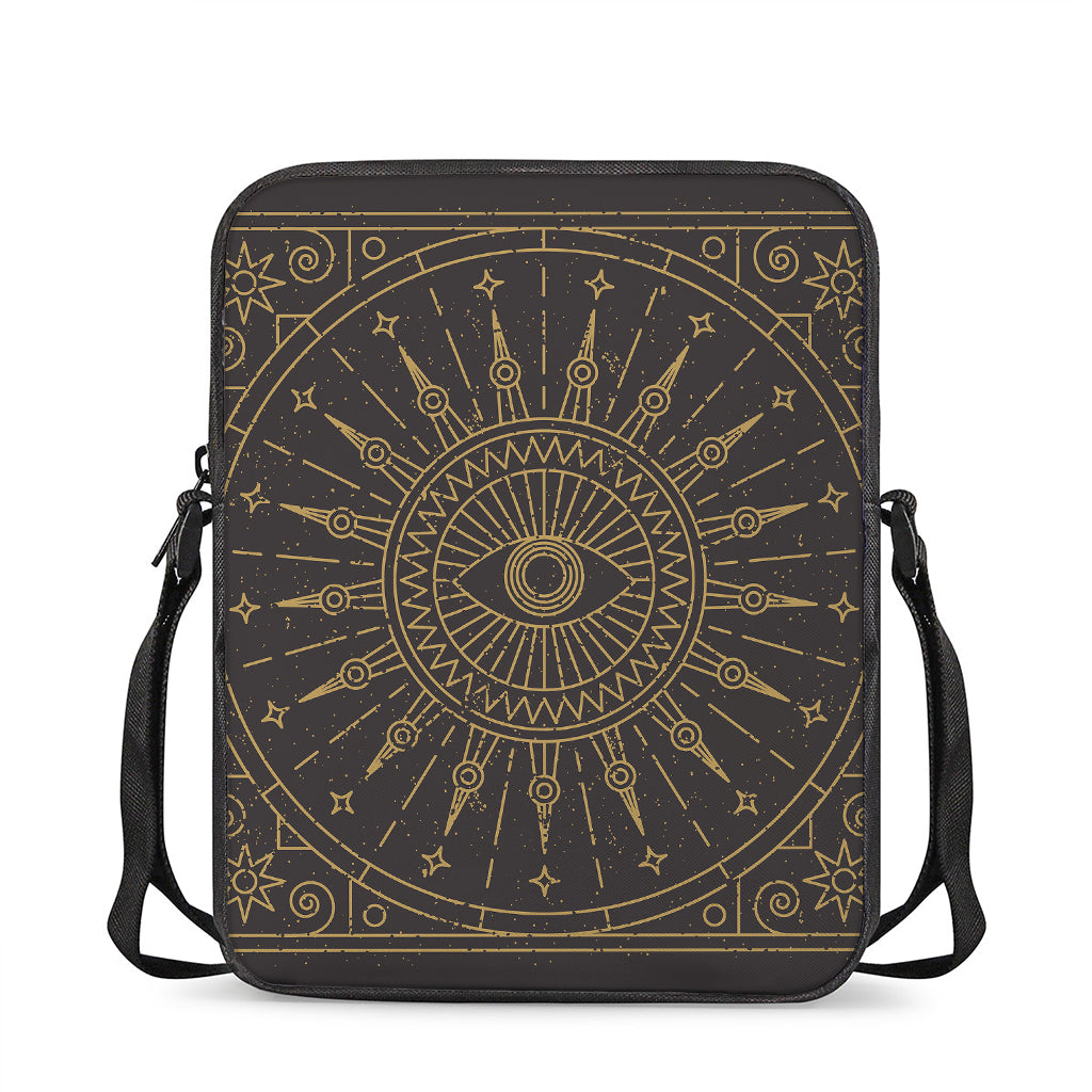 Sun All Seeing Eye Print Rectangular Crossbody Bag