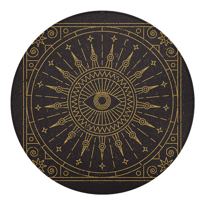 Sun All Seeing Eye Print Round Blanket