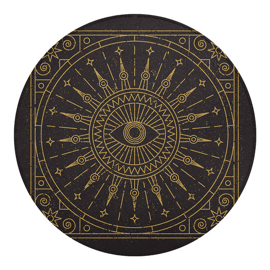 Sun All Seeing Eye Print Round Blanket
