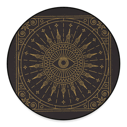 Sun All Seeing Eye Print Round Floor Mat