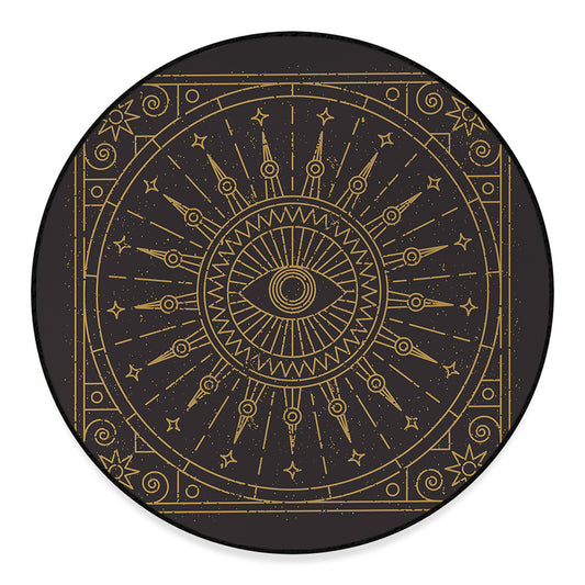 Sun All Seeing Eye Print Round Floor Mat