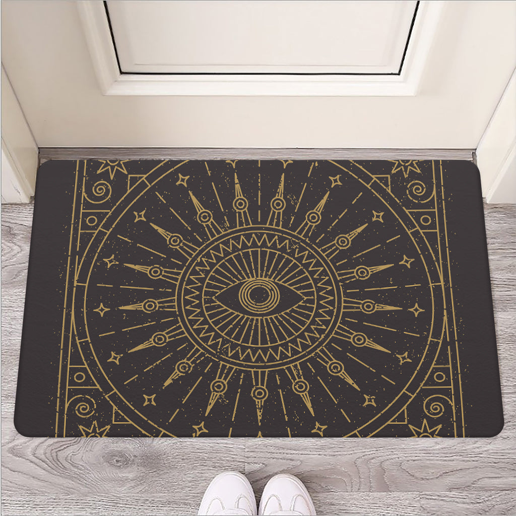 Sun All Seeing Eye Print Rubber Doormat