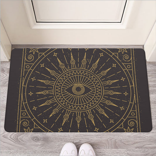 Sun All Seeing Eye Print Rubber Doormat